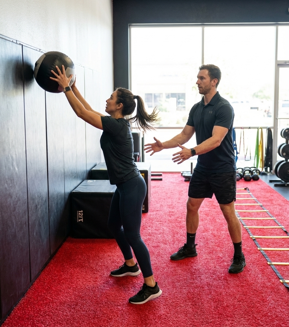 Patient working with a provider at a performance physical therapy clinic in Tampa